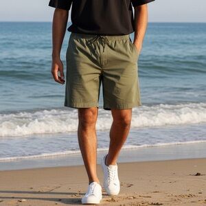 VRST Men's Shorts Relaxed Fit 7” Inseam Army Green Drawstring Shorts Size-XL NWT